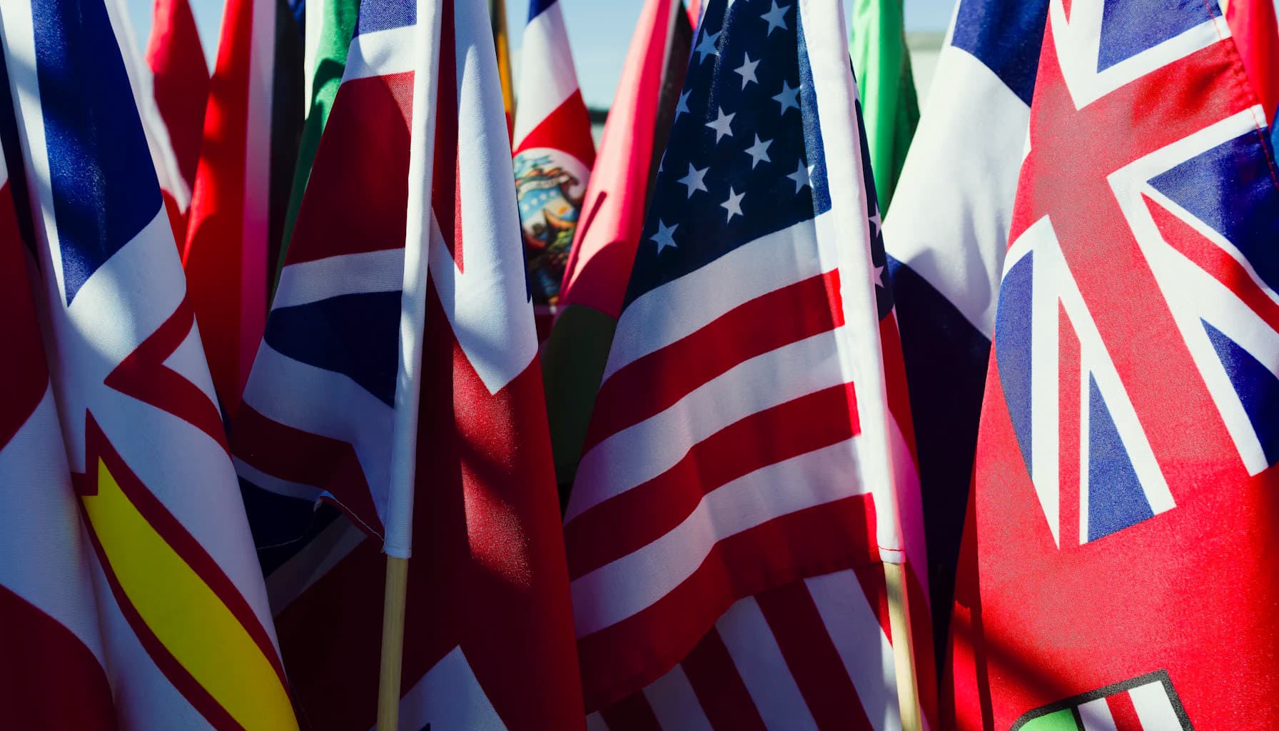 a group of flags