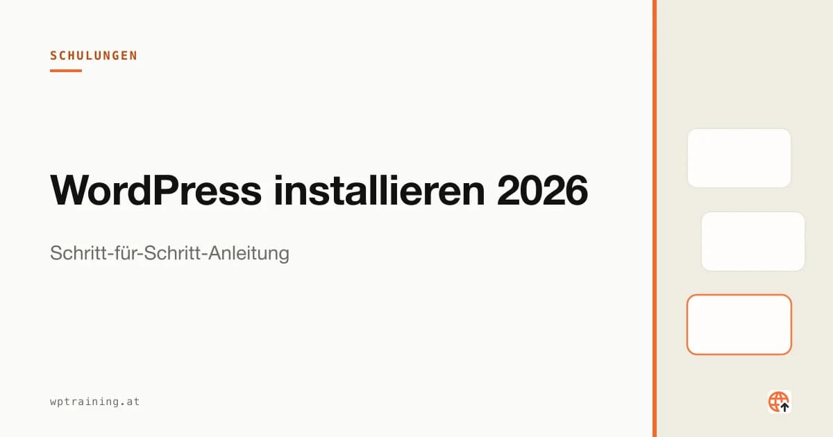 Bildschirm mit dem WordPress-Installation-Screen