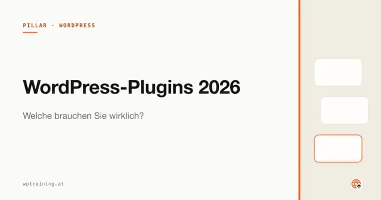 WordPress-Plugin-Logos in einer Werkzeugkiste angeordnet