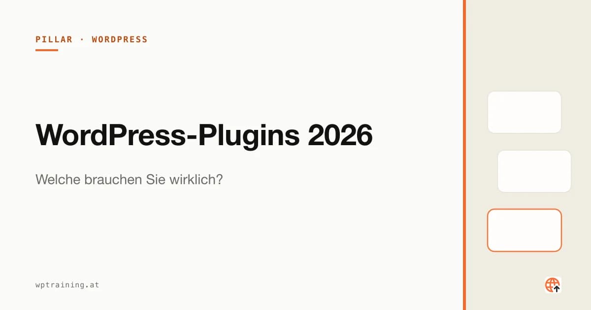 WordPress-Plugin-Logos in einer Werkzeugkiste angeordnet