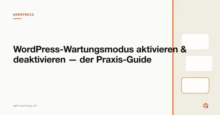 WordPress-Wartungsseite mit Werkzeug-Symbol auf einem Laptop